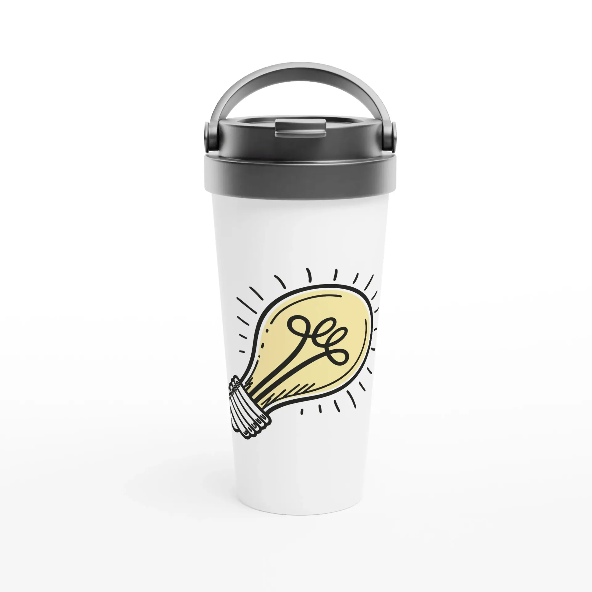 White 15oz Stainless Steel Travel Mug