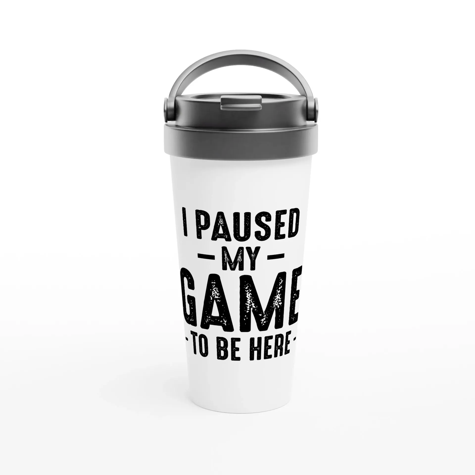 White 15oz Stainless Steel Travel Mug