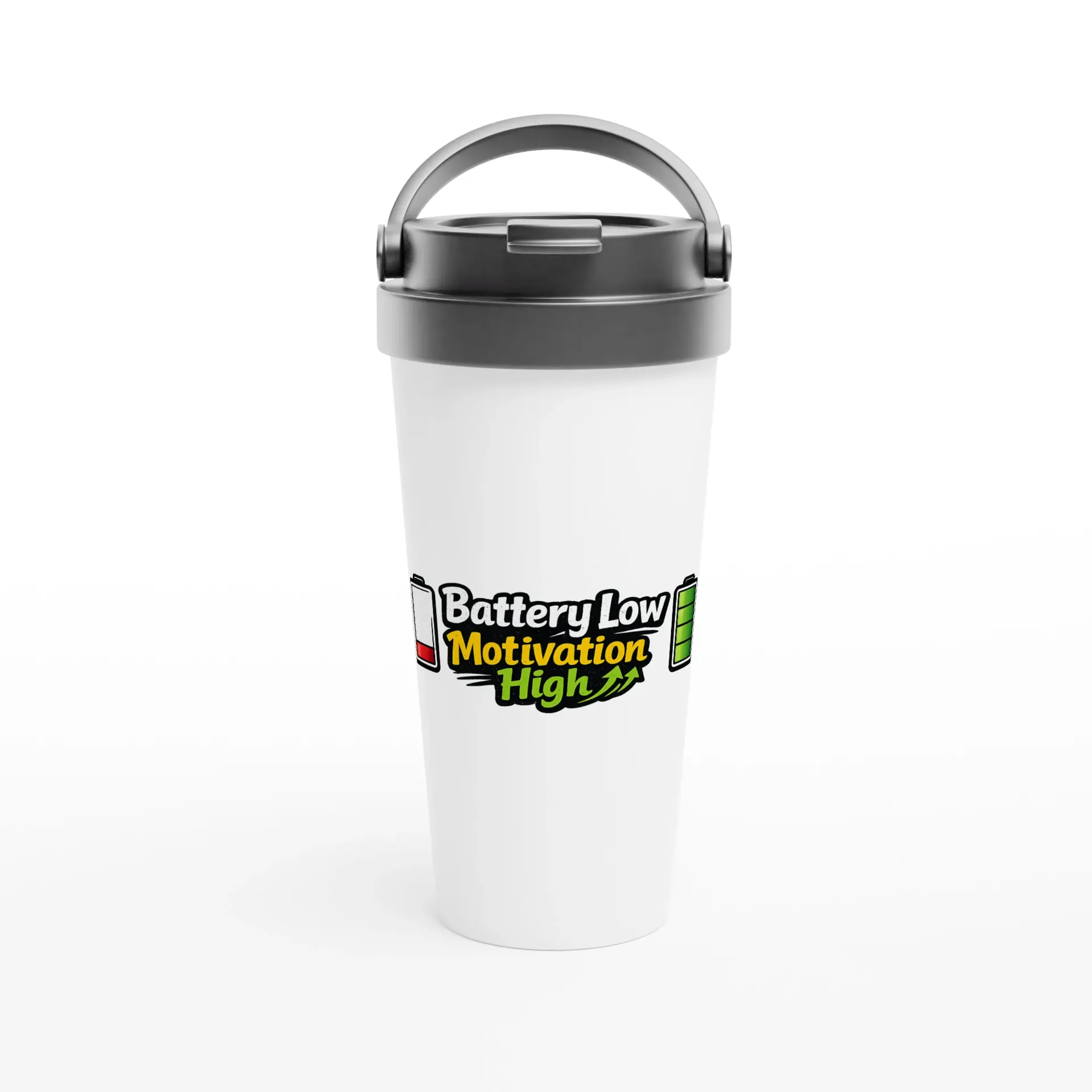 White 15oz Stainless Steel Travel Mug