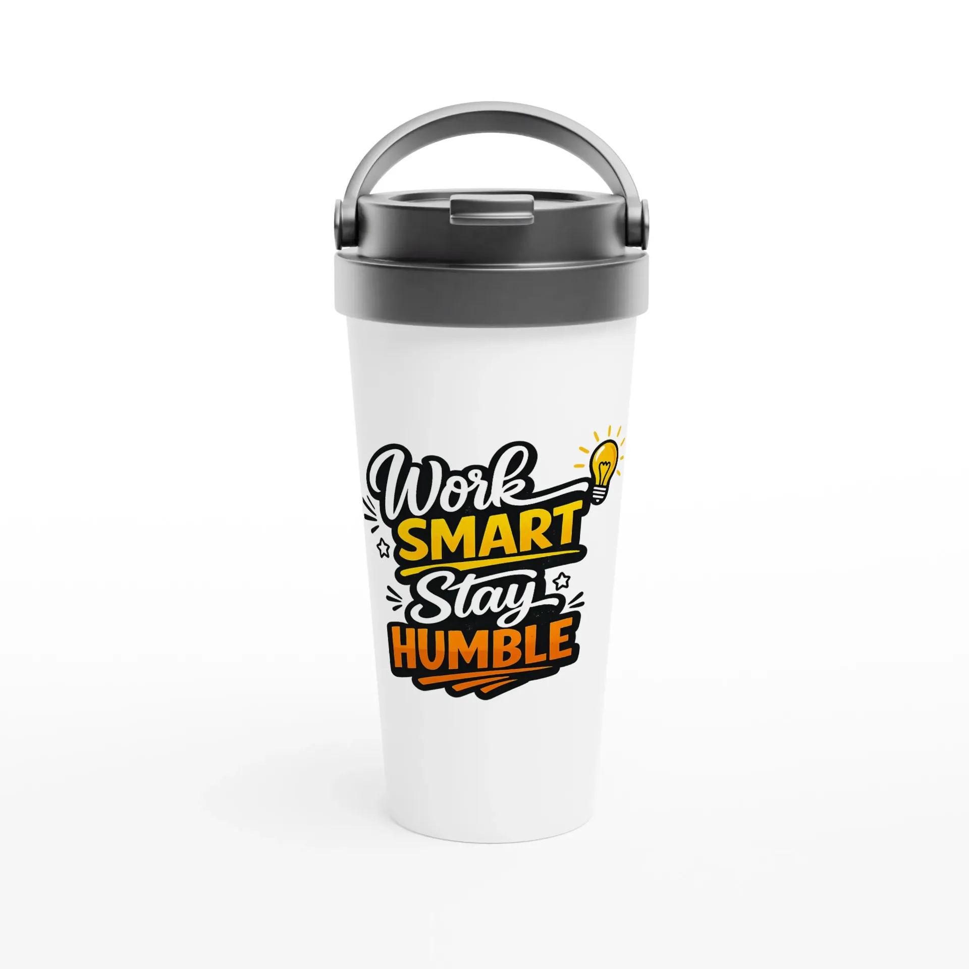 White 15oz Stainless Steel Travel Mug