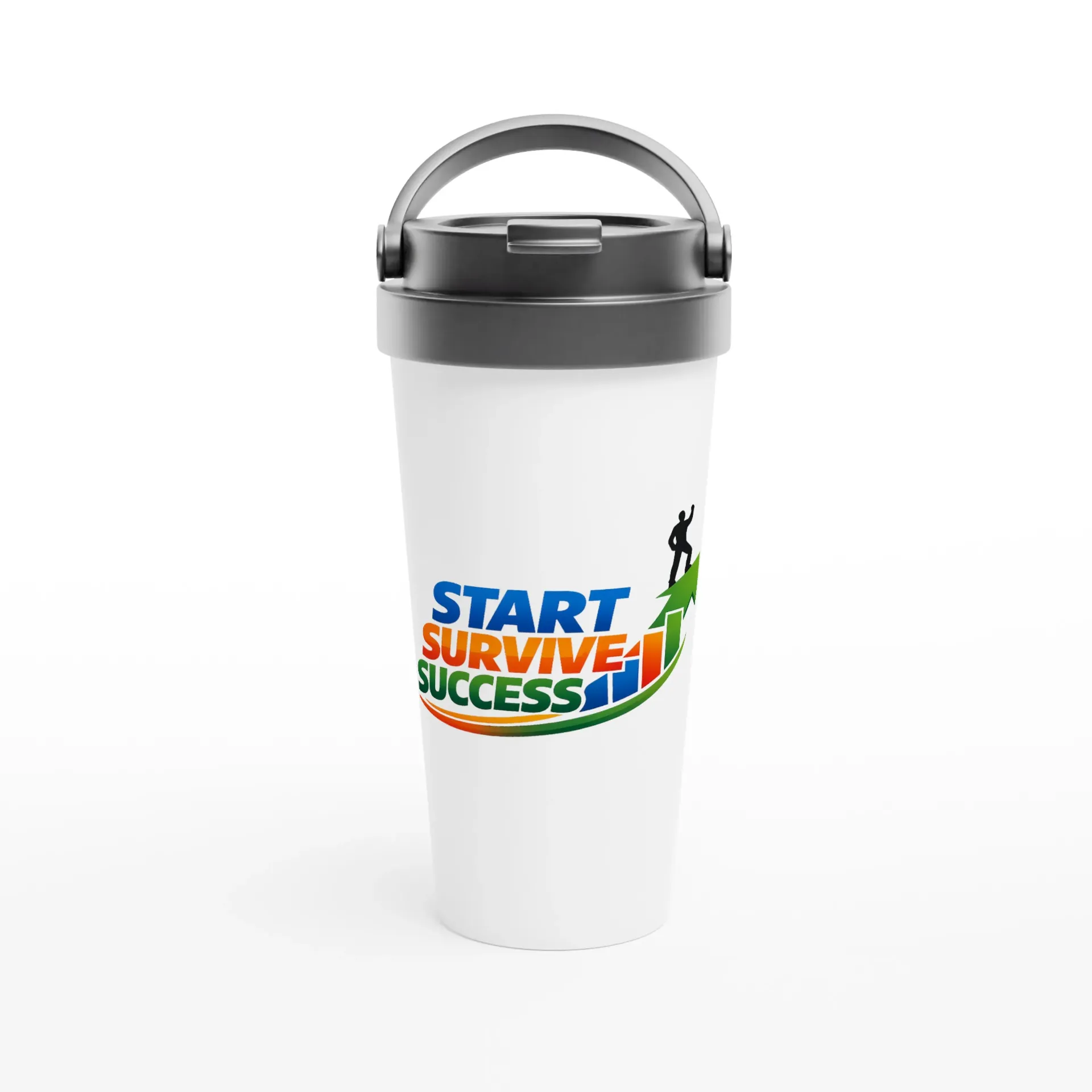 White 15oz Stainless Steel Travel Mug