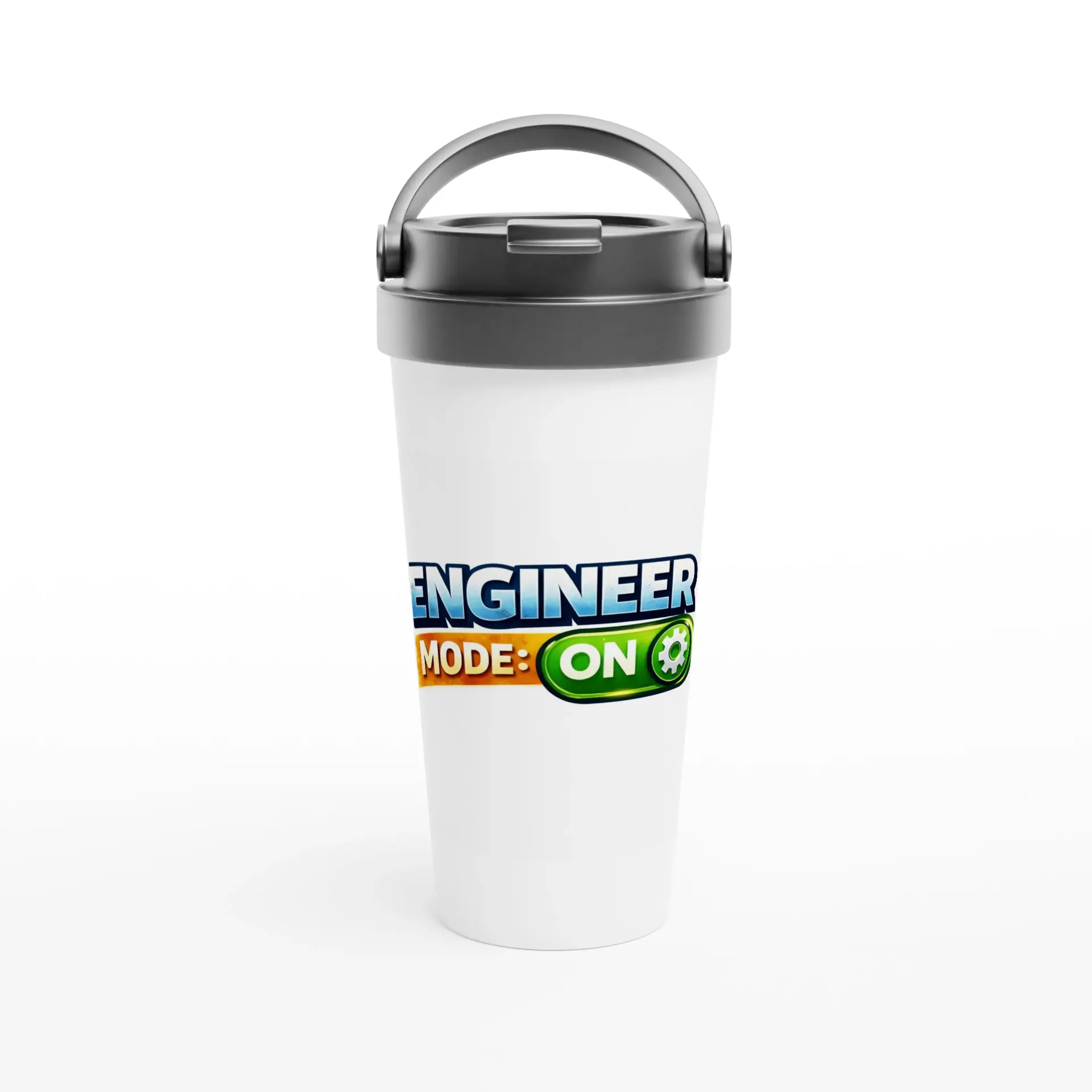 White 15oz Stainless Steel Travel Mug
